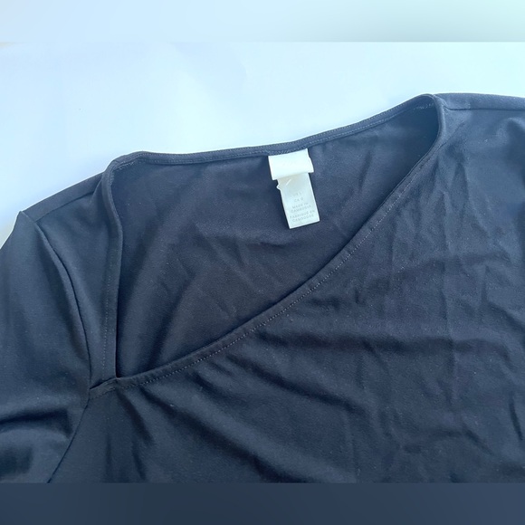✨NWOT✨ H&M Long-sleeved Asymmetric Neckline Jersey Top Size L - Picture 4 of 10
